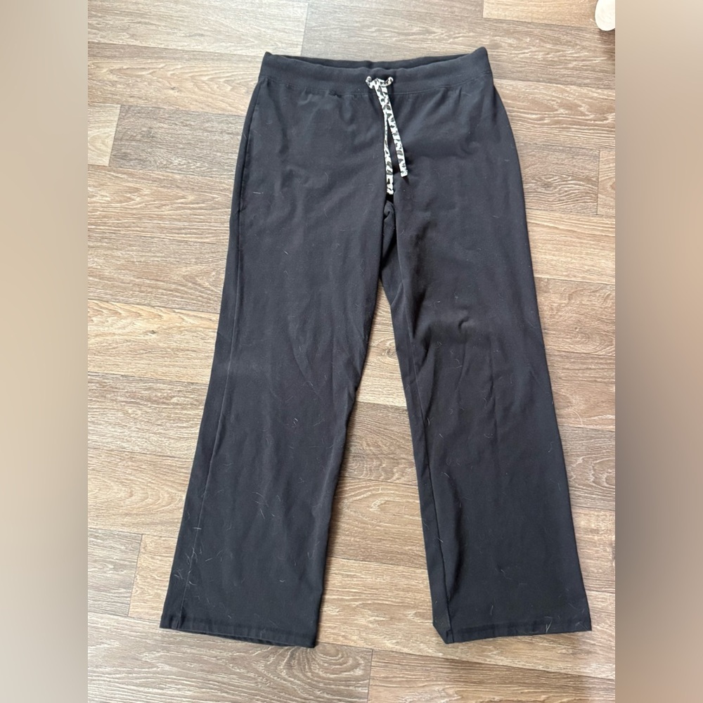 Cato Black and Leopard Print Pants Medium